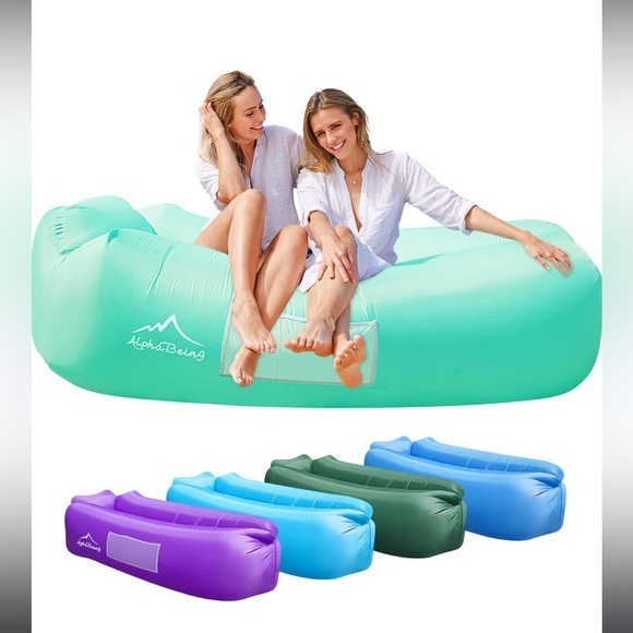 Alphabeing Inflatable Lounger - Inflatable‎ Ground Hammock, Mint Green - Picture 2 of 6